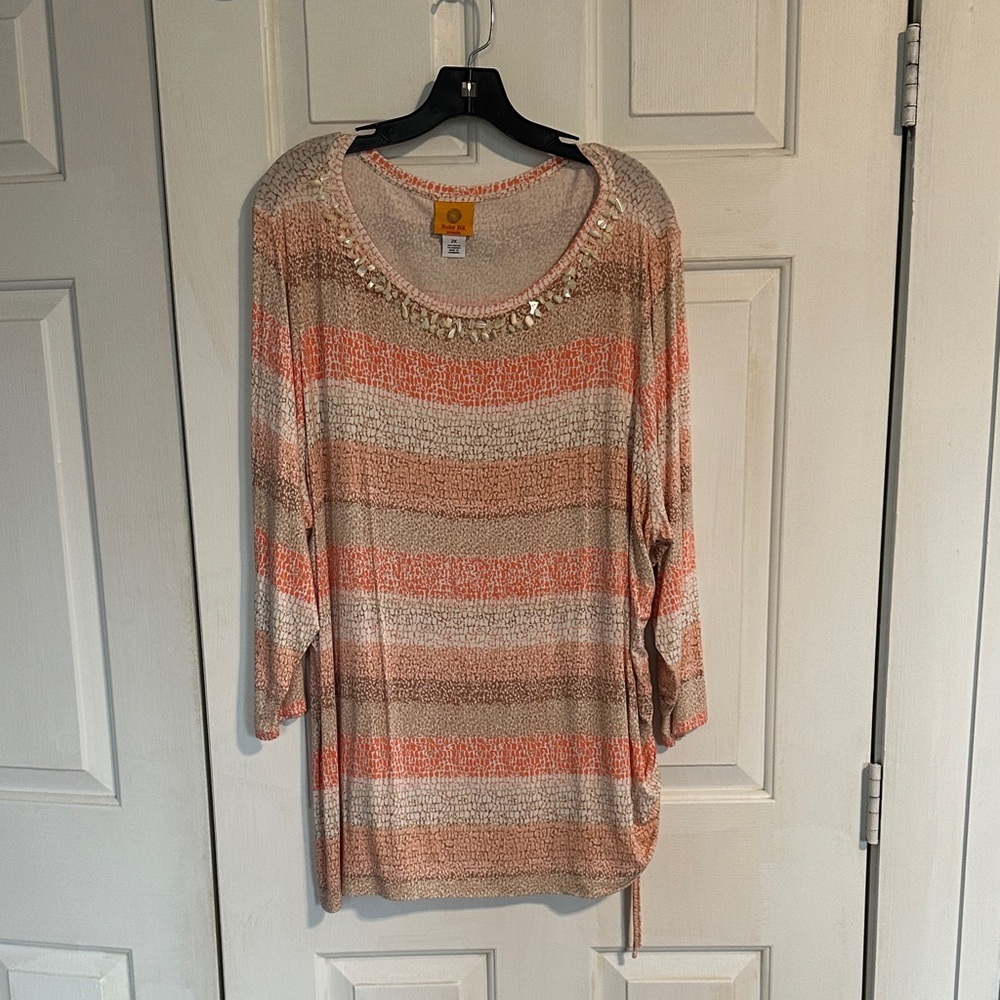 Ruby Rd. Orange and tan women’s top size 2x